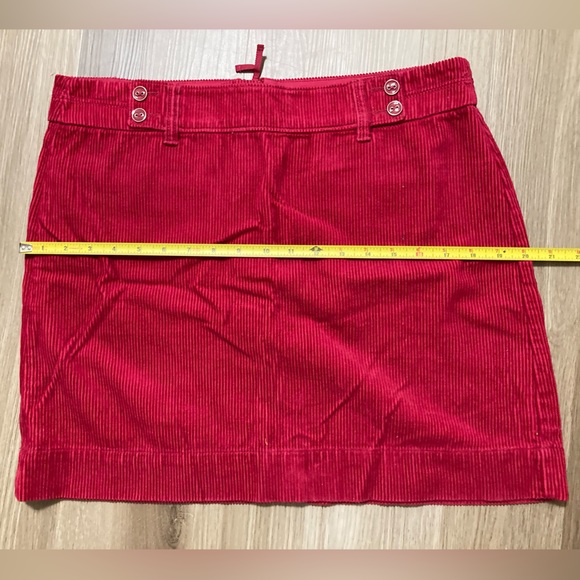 LOFT, red, corduroy mini skirt with button detail - Picture 6 of 7